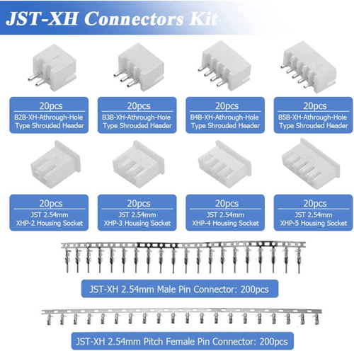 560Pcs JST 2.54mm Plug Housing Socket M/F 2/3/4/5 Pin Terminal Assortment Kit - Picture 2 of 8