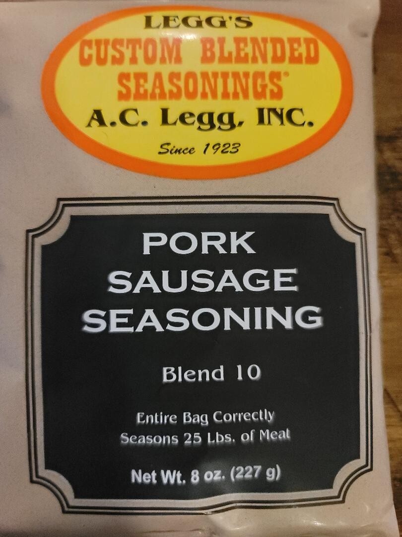 Legg's Old Plantation PORK SAUSAGE SEASONING Blend 10 oz Bag
