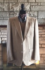 HALSTON Vintage Men s Blazer, Sports Coat, Beige, 40, MINT Fully Branded
