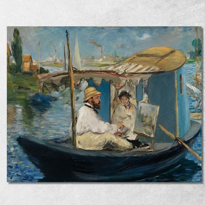 Claude Monet Malt In Seinem Atelier Édouard Manet, emt26 drucken auf leinwand