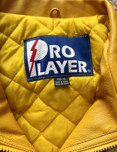 Vintage Men’s Pro Player Pittsburgh Steelers Football Leather Coat XL Black Gold - Picture 5 of 7