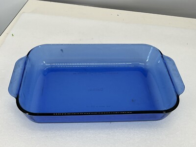 Vintage Pyrex Casserole Bake Pan Dish Cobalt Blue Quart 232R