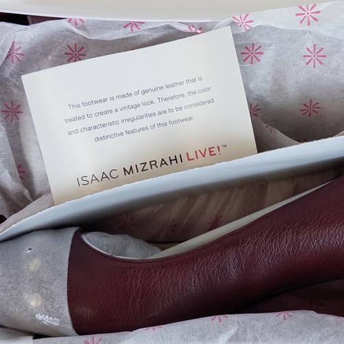 Isaac Mizrahi Live! Zapatos para mujer Karam de cuero rojo oscuro talla 9M nuevos en caja - Imagen 8 de 10