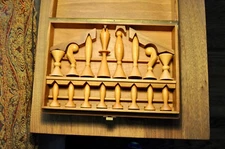 ANRI Space Age Chess Set w/ Wood Storage Box : Set #2