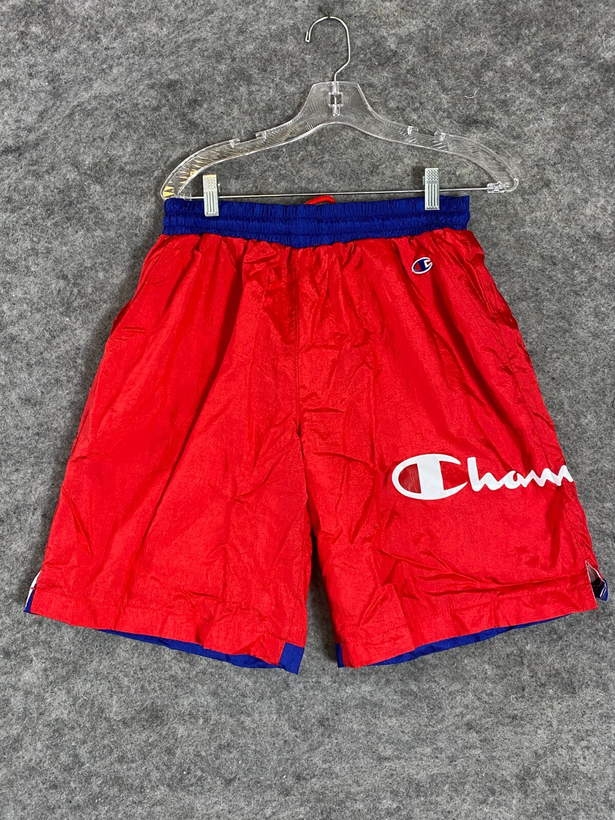 Champion Basketball Shorts Nylon Men's Size Medium Red Blue Mesh Lined