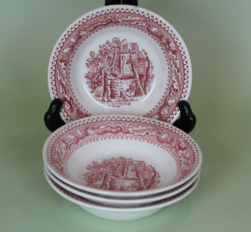 Royal China - Memory Lane - Pink - Fruit / Sauce Bowls - 4 - FOUR - 5 5/8" 1965 - Picture 2 of 5