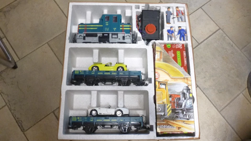 LGB 70520 Güter Auto Zug Starter-Set Lok Waggons Spur G Zubehör & OVP(art.B)