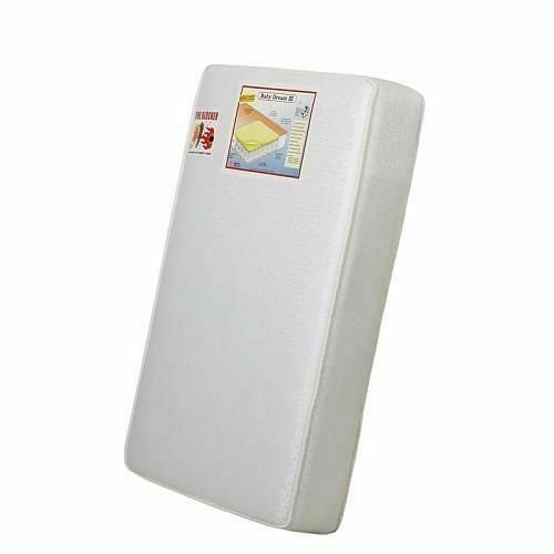 Dream On Me 3\ Spring Coil Portable Crib Mattress, White/Brown for sale