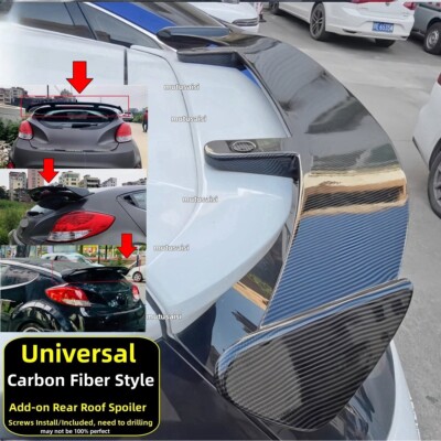 CARBON FIBER LOOK UNIVERSAL FOR 12-17 HYUNDAI VELOSTER REAR WINDOW ROOF SPOILER