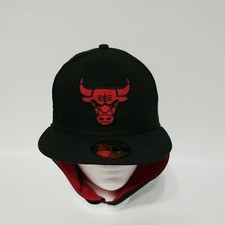 Chicago Bulls NBA New Era 59Fifty Basketball Hat / Cap 7 Men's Black/Red Rare