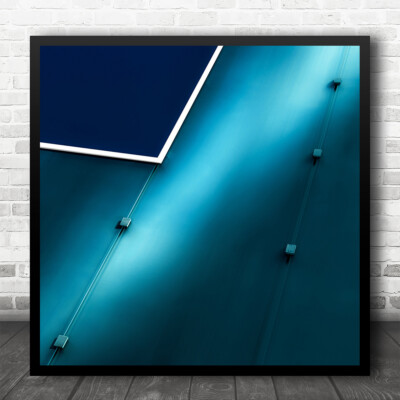 Architektur Abstraktes Fenster Cyan Türkis Quadratisch Wandkunstdruck