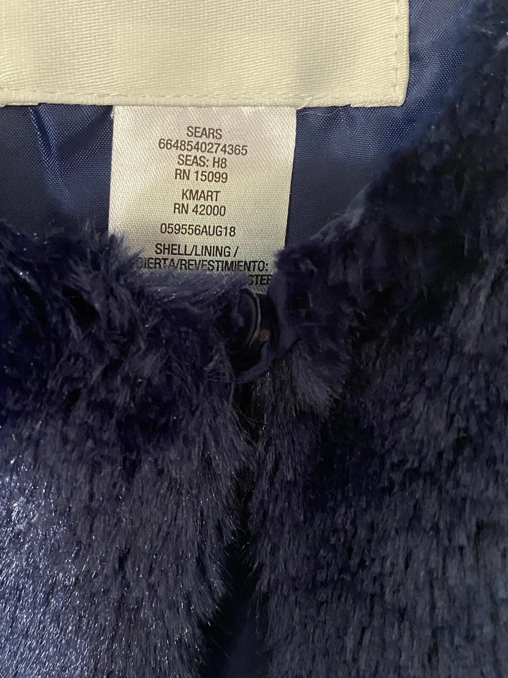 Chaleco Toughskins Niños Niñas 4T Azul Piel Sintética Forro Concha Botón Top Foto 3 de 4