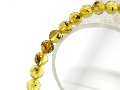 Amber Bracelet INSECT in EVERY BEAD Gift Baltic Round Beads Insects 4,1g 19100 - 第 13/23 張圖片
