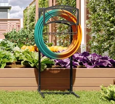 Heavy-Duty Portable Garden Hose Holder with Storage Basket80+ lbs Capacity Mo...