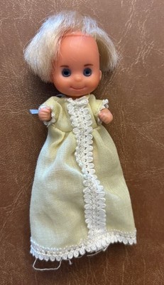 Vintage Mattel Sunshine Family Baby Doll Blue Eyes Blonde 1973  Baby Sweets 3''