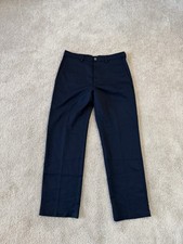 Haggar Men  s Classic Fit Dress Pants 34x32 Navy Blue Flat Front