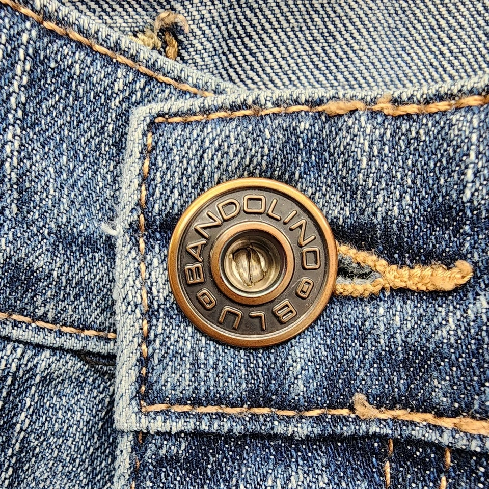 Pantalones de mezclilla Bandolino Blu para mujer 6 azules Madie tiro medio recortados capri puños dobladillo elástico Foto 2 de 4