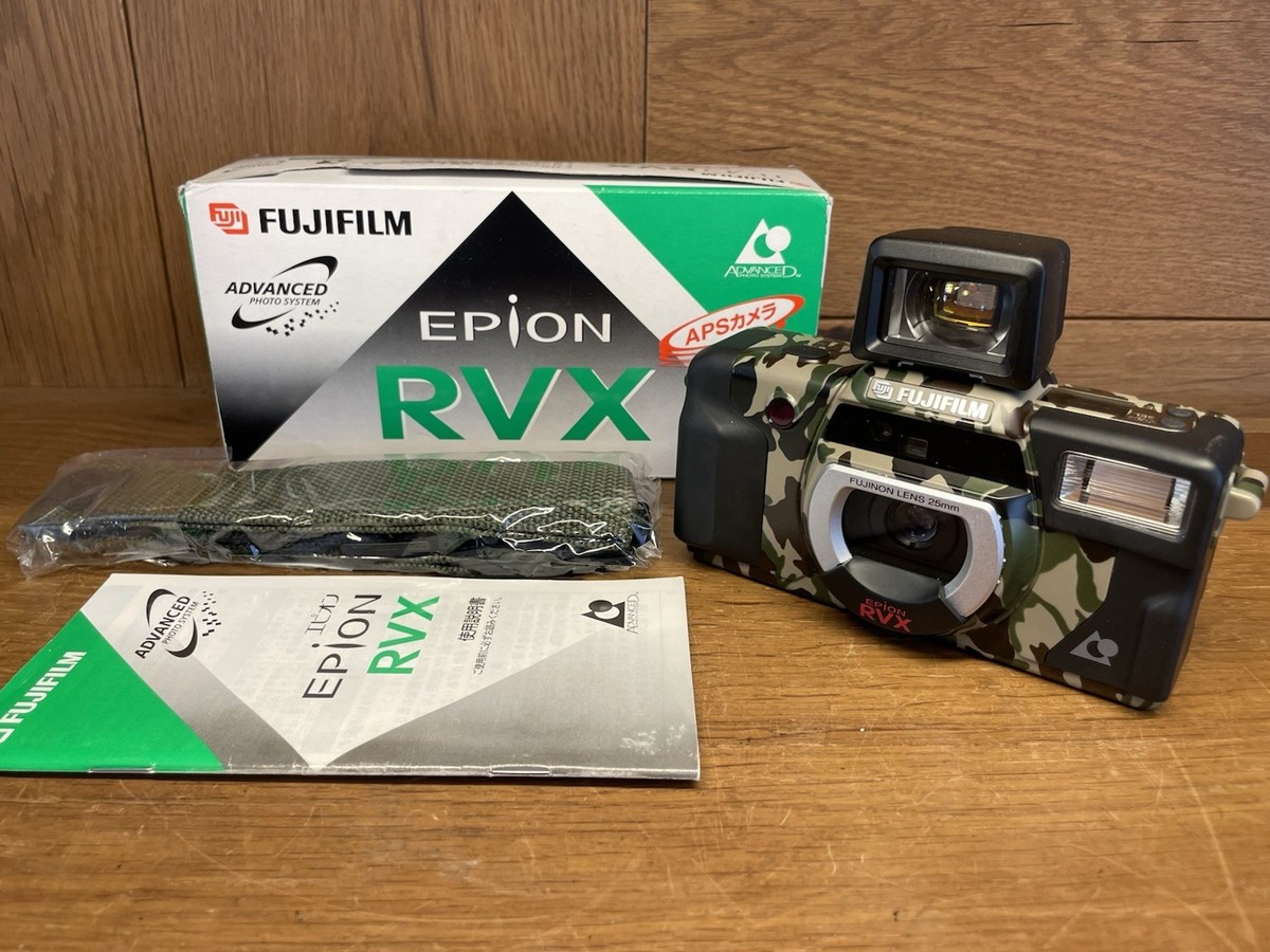 希少迷彩柄 FUJIFILM EPION RVX APSフィルムカメラ Top Mint in Box* Fuji Epion RVX Camouflage Pattern Film Camera for