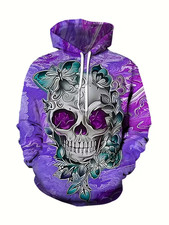 3D Gothic Skull All Over Print Hoodie