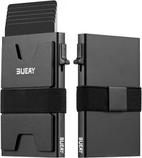 Minimalist RFID Blocking Slim Card Holder Wallet for Men, Holds 12+ Cards