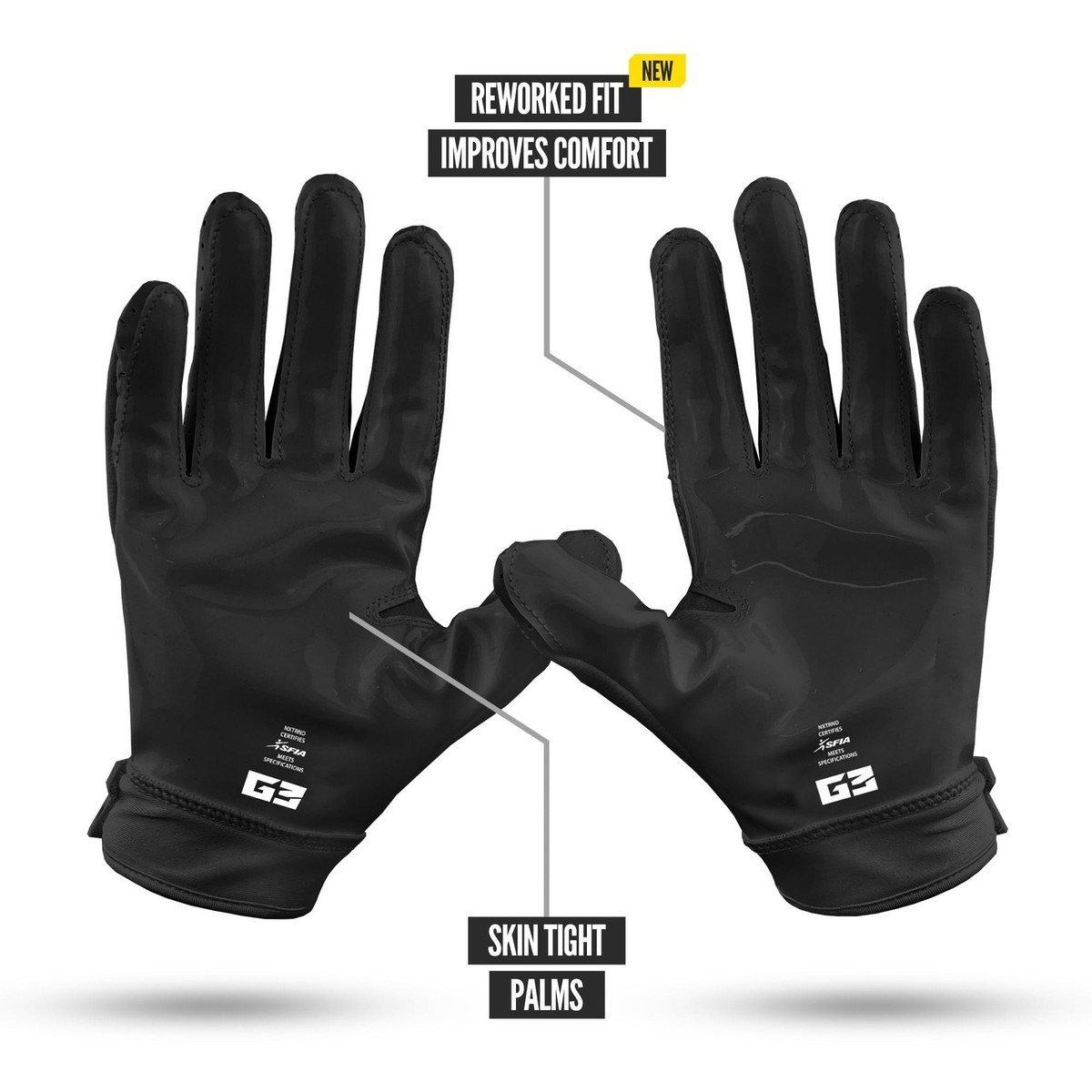 Nxtrnd G3 Pro Padded Football Gloves, Sticky Padded Receiver