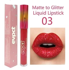 Liquid Lipstick Long Last Matte Diamond Glitter Lip 03# Waterproof Gloss Makeup