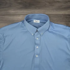 Collars & Co Polo Shirt Mens Large Light Blue Dress Collar 100% Polyester