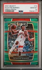 2021 Select Basketball Concourse Green Prizm Scottie Barnes RC 1/5 PSA 10