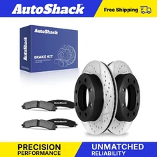 Front Drilled Slotted Brake Rotors Ceramic Pads for Ram 2500 3500 6.7L V8