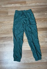 90s Style Green Windbreaker Cargo Joggers for Women Size Small