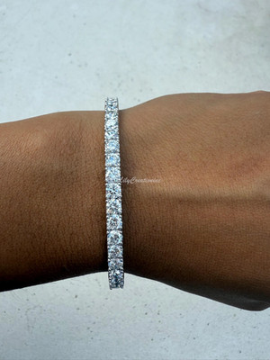 5 Carat Round Lab Grown Diamond Flexible Bangle