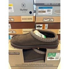 1433 Kirkland Shearling Slipper Unisex Men 9 Women 10 Brown Suede Wool Lined