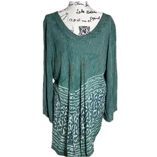 Greater Good Women’s Size 1X/2X Guaze Peasant Victorian Embroidered Sequin Tunic