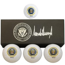President Donald Trump Signature Presidential White Golf Balls Set of 3