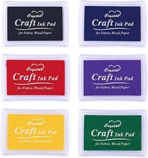 6 Pcs Ink Pads for Stamping,Ink Pads for Stamping,Washable Stamp Ink Pad and Co