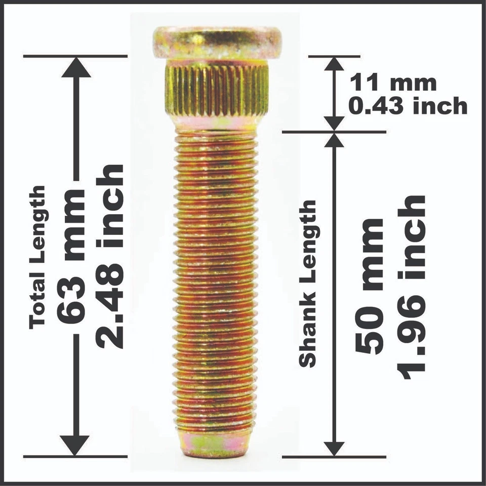 Tacos de rueda extendidos 63 mm de largo compatibles con Lexus LS460 2007-2017 10 piezas Foto 4 de 4