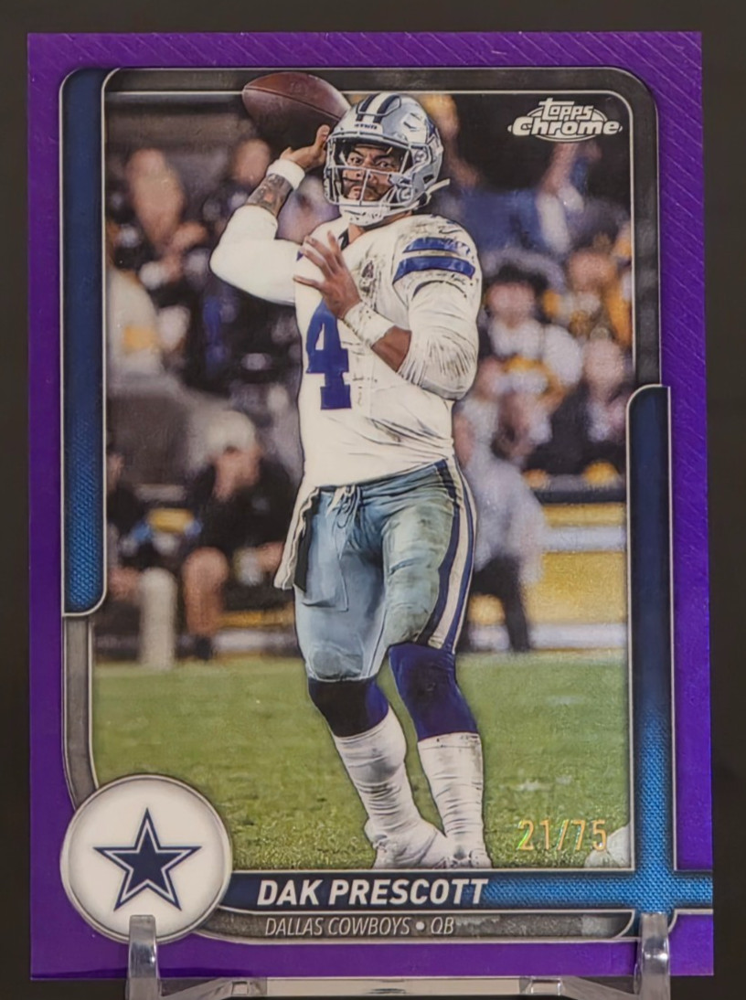 2026 Topps Flagship Chrome Dak Prescott 21/75 Purple #TFCC-17