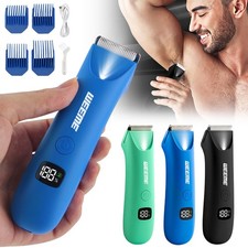 Men Pubic Hair Trimmer Electric Groin Body Hair Shaver Balls Grooming Wet/Dry