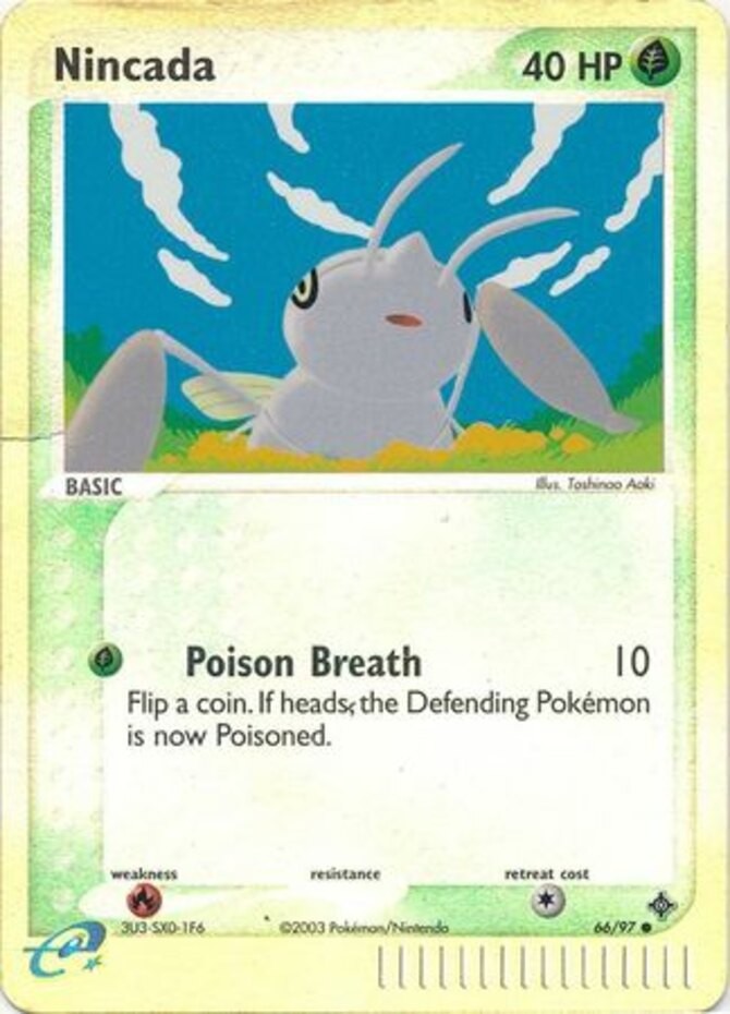 1x Nincada - 66/97 - Common - Reverse Holo Lightly Played Pokemon EX - Dragon