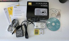 Nikon COOLPIX S3300 Silver 16.0MP Digital Camera Stunning Battery, Box, SD Card