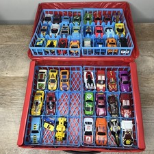 Vintage 1990 Toys R Us Fast Lane 48-Car Case Hot Wheels Matchbox w/ 40+ Cars