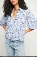 Free People @ ASOS Happy Days Floral Blouse Button front Tea Shirt XS 10/12 £88
