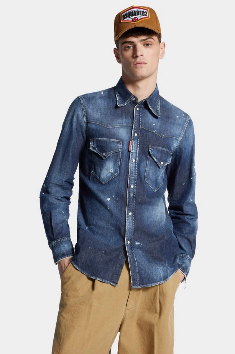 Dsquared2 Denim Casual Button-Down Shirts for Men for sale | eBay