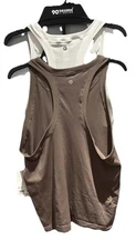 90 Degree 2PK Rib Seamless Crista Tank Mocha / white Size Xl