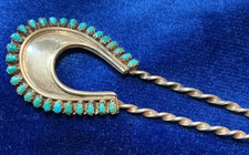 VINTAGE   SOUTHWEST   N. A.  HAIR PIN  W/TURQ...