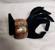 Vintage Mexico Copper Cuff Inlaid Paua Shell ...