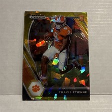 2021 Panini Prizm Gold Cracked Ice Travis Etienne Rookie #107 Clemson