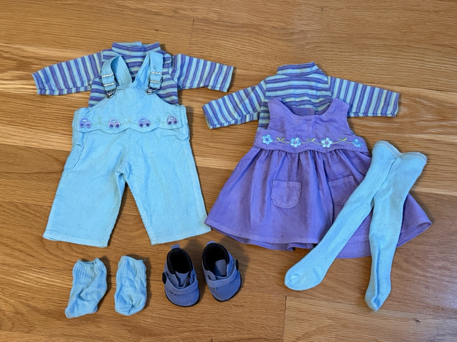 American Girl BITTY BABY Twins Doll Play Outfits Boy Overalls Jumper Shoes Lot