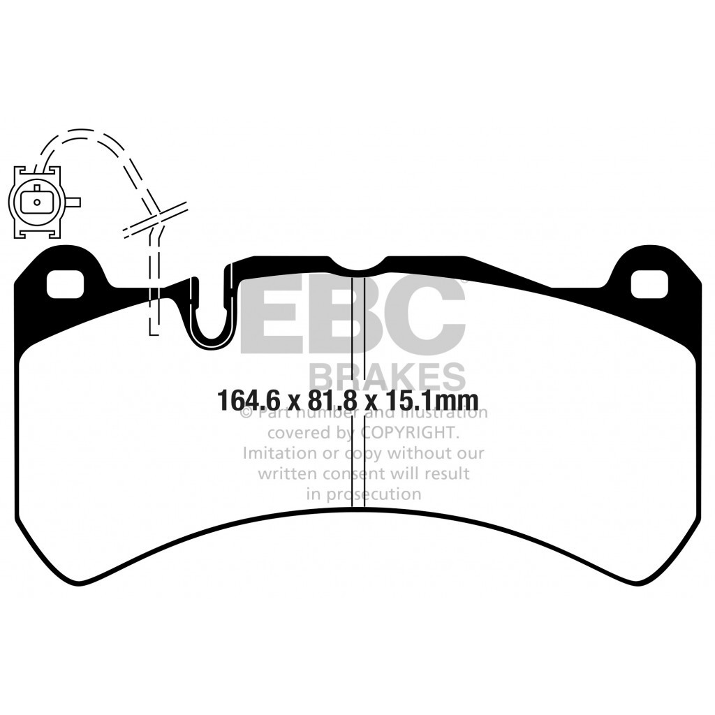 EBC For Maserati Ghibli 2014 15 16 17 18 2019 Front Brake Pads - Yellowstuff