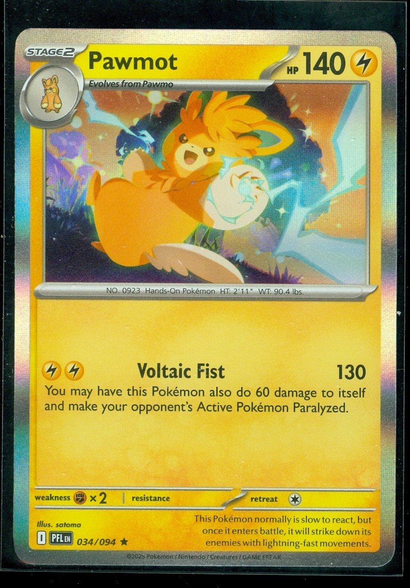 Pokemon PAWMOT 034/094 - Phantasmal Flames - RARE HOLO - MINT
